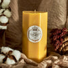 "In The Buff" - Tall Hex beeswax Candle (6 inch)